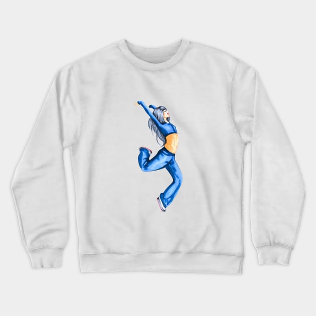 Modern Street Dance Crewneck Sweatshirt by Svetlana Pelin